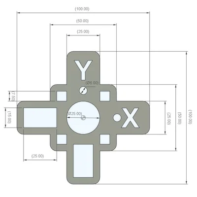 Công cụ đo độ co rút nhựa 3D (Shrinkage tool) 100mm chuẩn xác