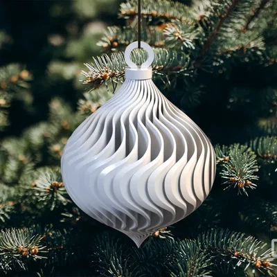 Mẫu in 3D quả cầu trang trí cây thông Noel thiết kế xoắn ốc độc đáo