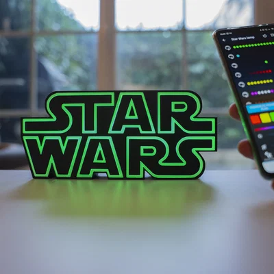 Đèn trang trí logo Star Wars đổi màu thông minh in 3D cực chất