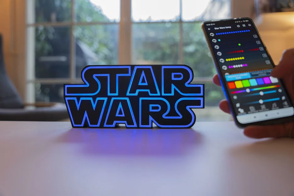 Đèn trang trí logo Star Wars đổi màu thông minh in 3D cực chất - Image 3