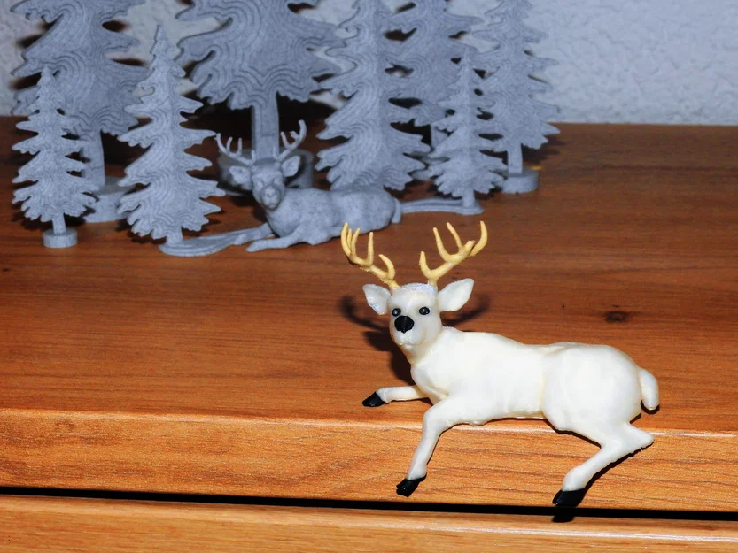 Mô hình chú hươu ngái ngủ vắt vẻo trên cạnh bàn - Image 1