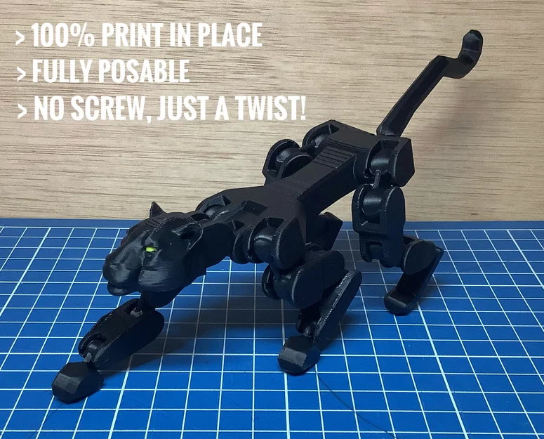 Black Panther - Mô hình in liền khối (print-in-place) có thể tạo dáng linh hoạt - Image 1