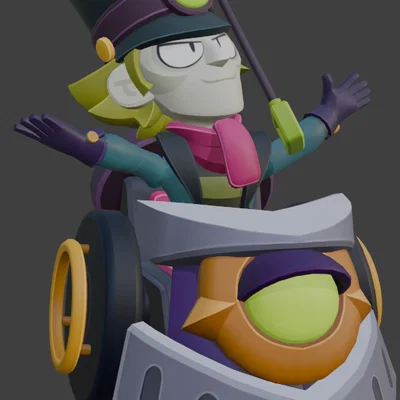Mô hình 3D Chuck Brawl Stars sắc nét cho game thủ