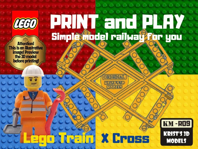 Mô hình đường ray LEGO Train X Cross - Tự in tại nhà đơn giản - Image 1