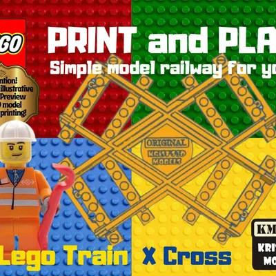 Mô hình đường ray LEGO Train X Cross - Tự in tại nhà đơn giản