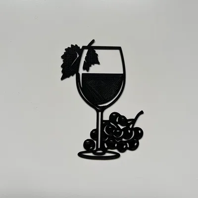 Mẫu in 3D nghệ thuật treo tường hình ly rượu vang sang trọng