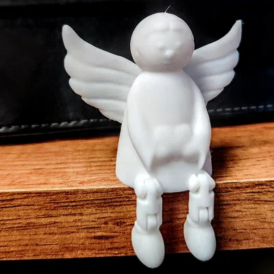 Tượng thiên thần nhỏ ngồi trang trí với chân khớp nối linh hoạt