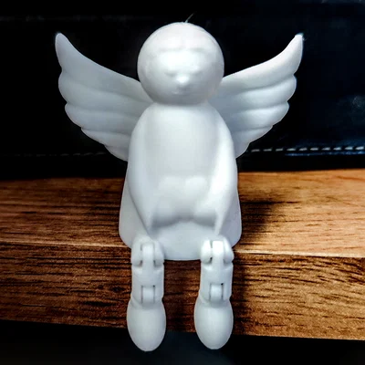 Tượng thiên thần nhỏ ngồi trang trí với chân khớp nối linh hoạt