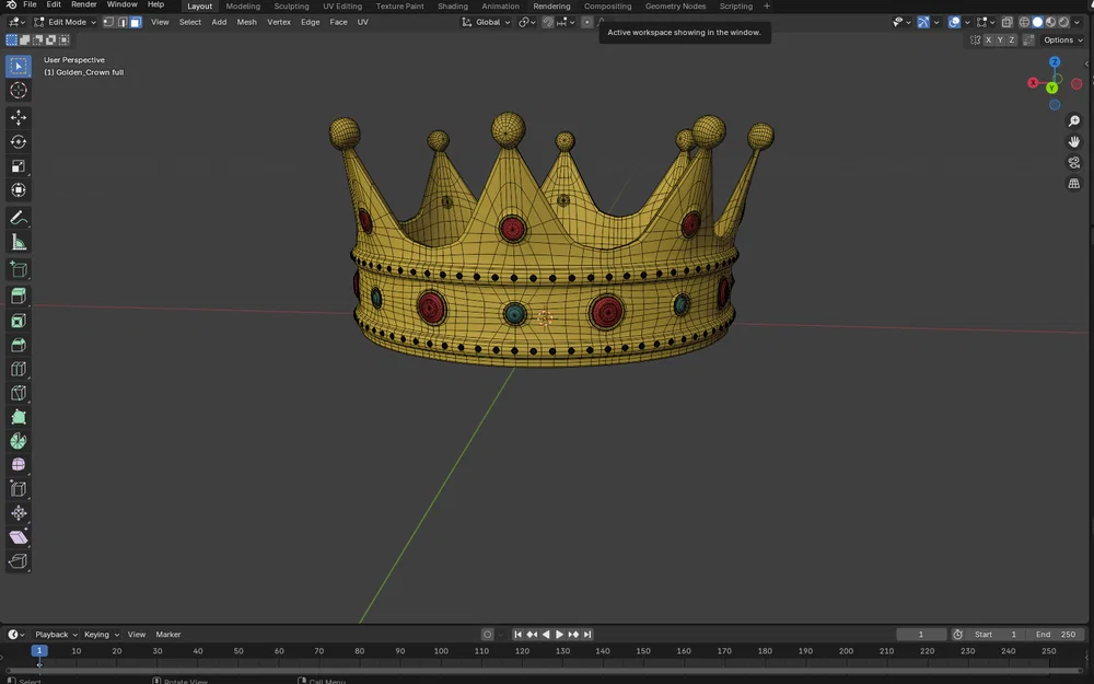 Mô hình Vương miện 3D (Crown) chi tiết - Thiết kế in 3D đẹp mắt - Image 1