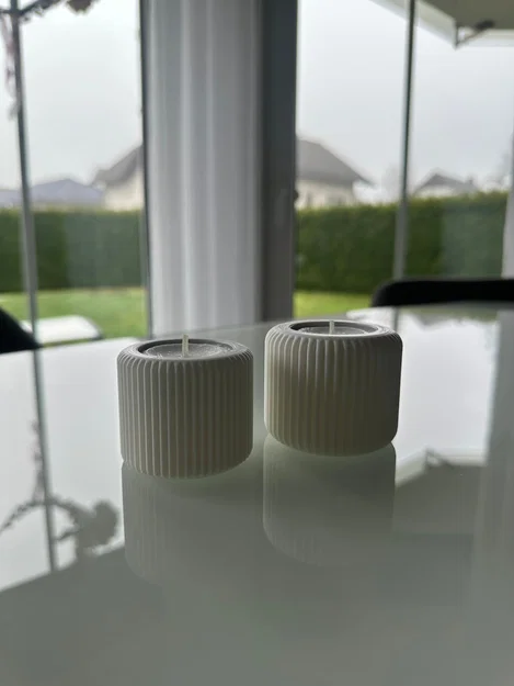 Khay đựng nến tealight 3D thiết kế vân dọc hiện đại - Image 2