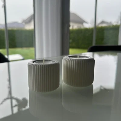 Khay đựng nến tealight 3D thiết kế vân dọc hiện đại