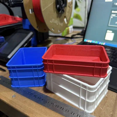 Mô hình thùng chứa mini xếp chồng (Stackable Crate Half Tall) 3D