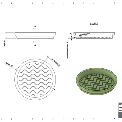 Đĩa lót chậu cây dạng tròn với nhiều kích thước và kiểu viền đa dạng