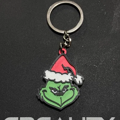 Móc khóa Grinch trang trí Giáng sinh in 3D độc đáo