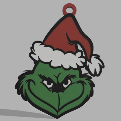 Móc khóa Grinch trang trí Giáng sinh in 3D độc đáo