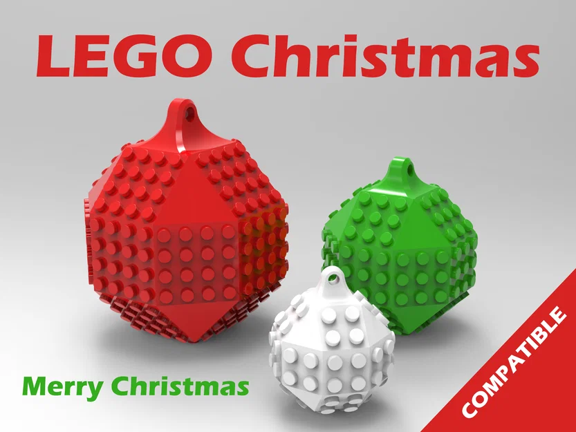 Quả cầu trang trí Giáng sinh tương thích LEGO (3 kích thước) - Image 1