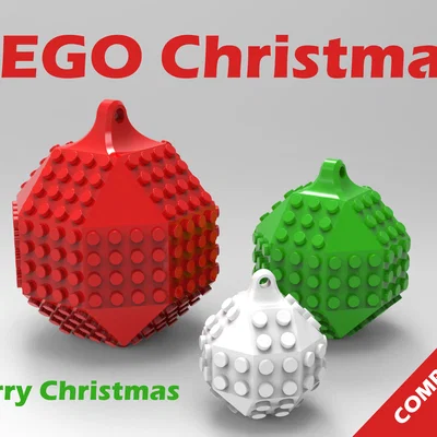 Quả cầu trang trí Giáng sinh tương thích LEGO (3 kích thước)