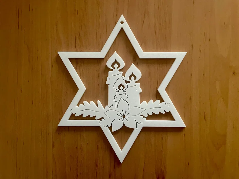 Ngôi sao trang trí Giáng sinh có hình nến - File in 3D đẹp - Image 1