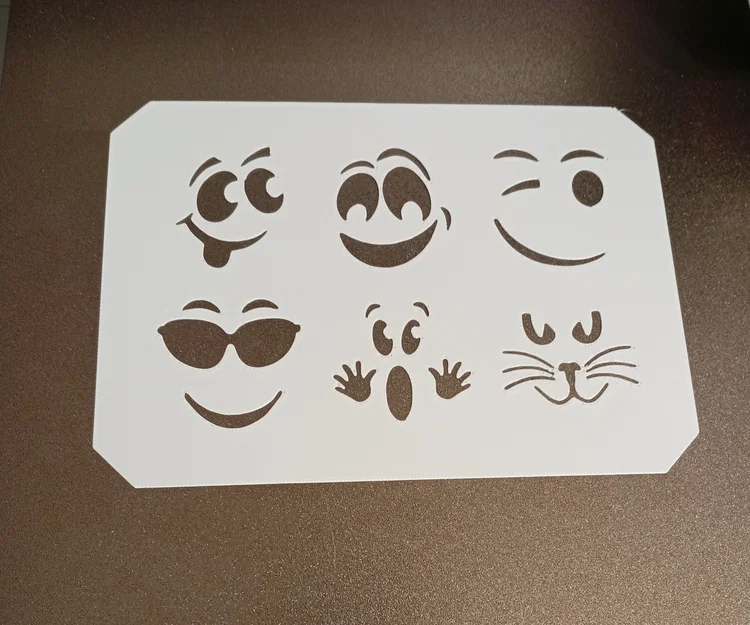 Bộ 6 khuôn Stencil mặt cười vui nhộn - Image 1