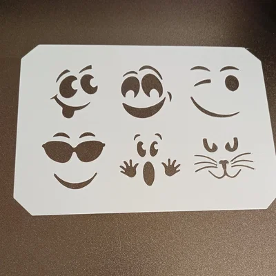 Bộ 6 khuôn Stencil mặt cười vui nhộn