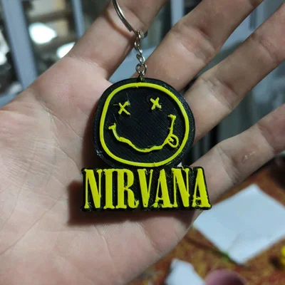 Móc khóa biểu tượng Nirvana (Nirvana keychain) in 3D cực chất