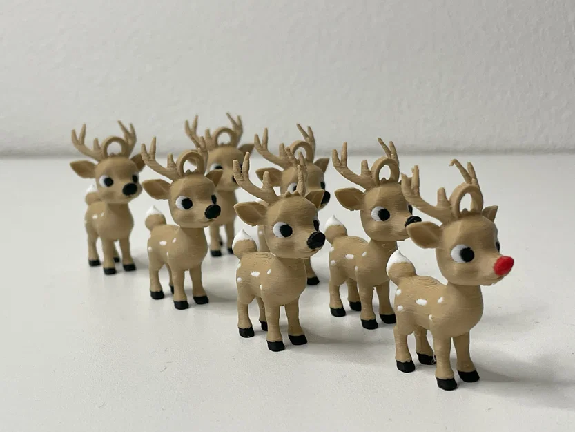 Mô hình tuần lộc Rudolph mũi đỏ trang trí Giáng sinh - File in 3D - Image 2