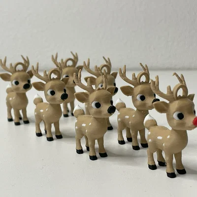 Mô hình tuần lộc Rudolph mũi đỏ trang trí Giáng sinh - File in 3D