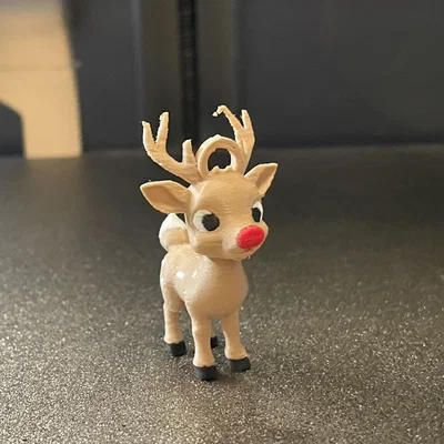 Mô hình tuần lộc Rudolph mũi đỏ trang trí Giáng sinh - File in 3D
