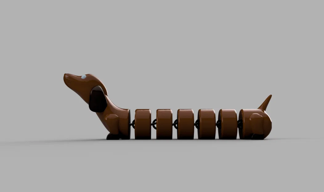 Mô hình chú chó xúc xích in 3D linh hoạt (Articulated Dog) - Image 1