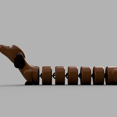 Mô hình chú chó xúc xích in 3D linh hoạt (Articulated Dog)