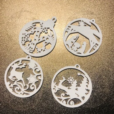 Bộ 4 mẫu treo trang trí cây thông Noel 3D tinh xảo cho Giáng sinh