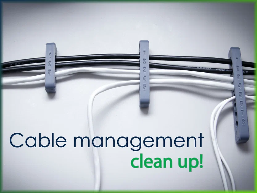 Bộ kẹp quản lý dây cáp gọn gàng (Cable Management) in 3D - Image 1
