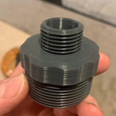Khớp nối chuyển đổi ren 1 1/2 inch NPT sang đầu vòi nước vườn 3D