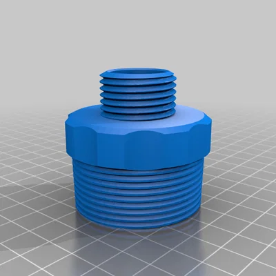 Khớp nối chuyển đổi ren 1 1/2 inch NPT sang đầu vòi nước vườn 3D