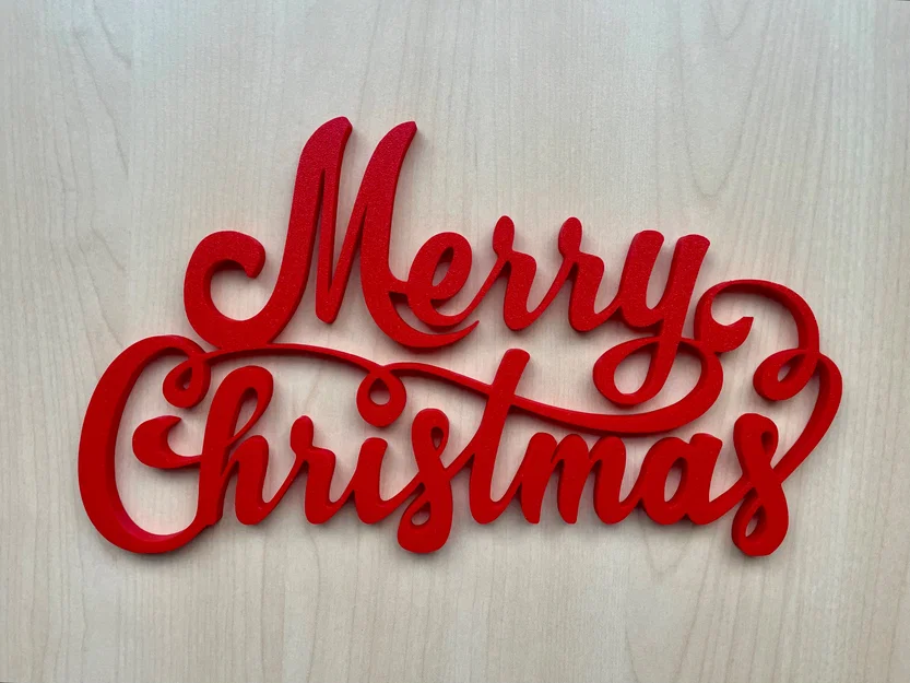 Mẫu in 3D chữ Merry Christmas trang trí Giáng sinh tuyệt đẹp - Image 1