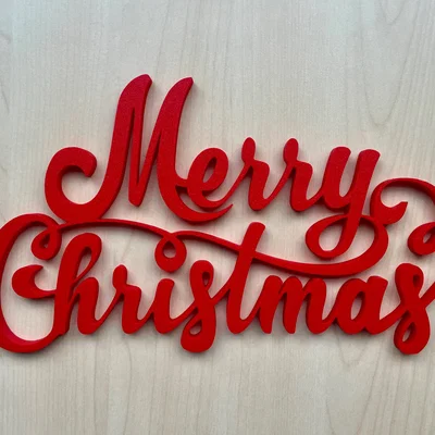 Mẫu in 3D chữ Merry Christmas trang trí Giáng sinh tuyệt đẹp