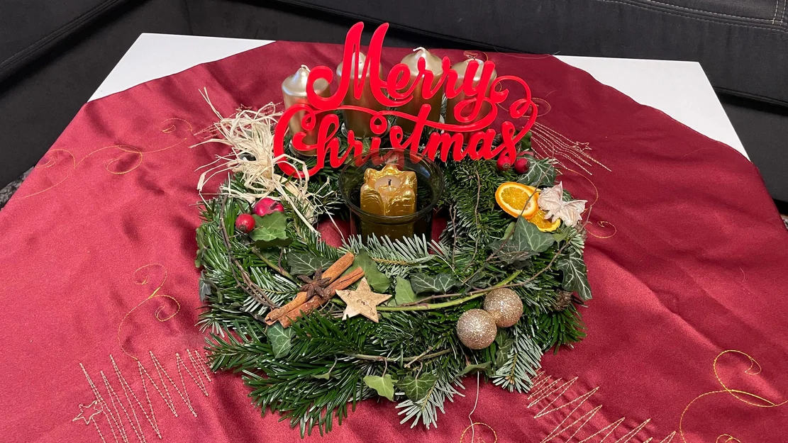 Mẫu in 3D chữ Merry Christmas trang trí Giáng sinh tuyệt đẹp - Image 2