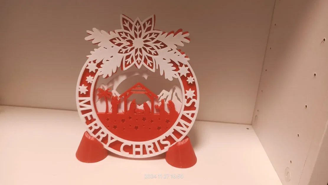 Vòng hoa Giáng sinh 3D trang trí (Christmas Wreath) đẹp mắt - Image 1