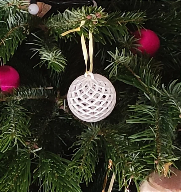 Quả cầu trang trí Giáng sinh dạng xoắn ốc in 3D đẹp mắt - Image 3