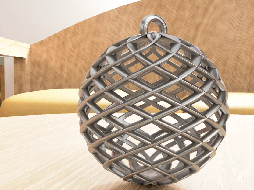 Quả cầu trang trí Giáng sinh dạng xoắn ốc in 3D đẹp mắt - Image 7