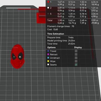 Mô hình đầu Deadpool phiên bản 1.0 tương thích với Dummy 13