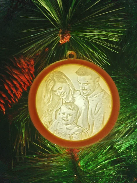 Trái Châu Giáng Sinh Litophane Tùy Chỉnh - Image 1