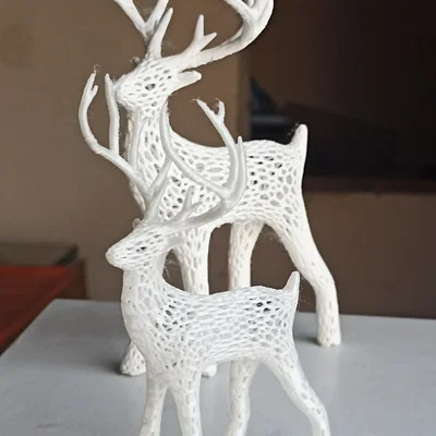 Mô hình tuần lộc 3D thiết kế Voronoi trang trí độc đáo