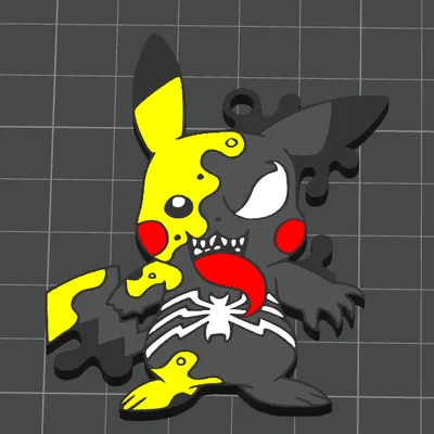 Móc khóa Pikachu Venom - Mẫu thiết kế in 3D cá tính độc đáo