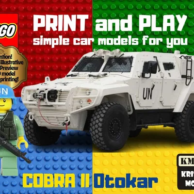 Mô hình 3D xe bọc thép Otokar Cobra II lắp ráp cùng LEGO