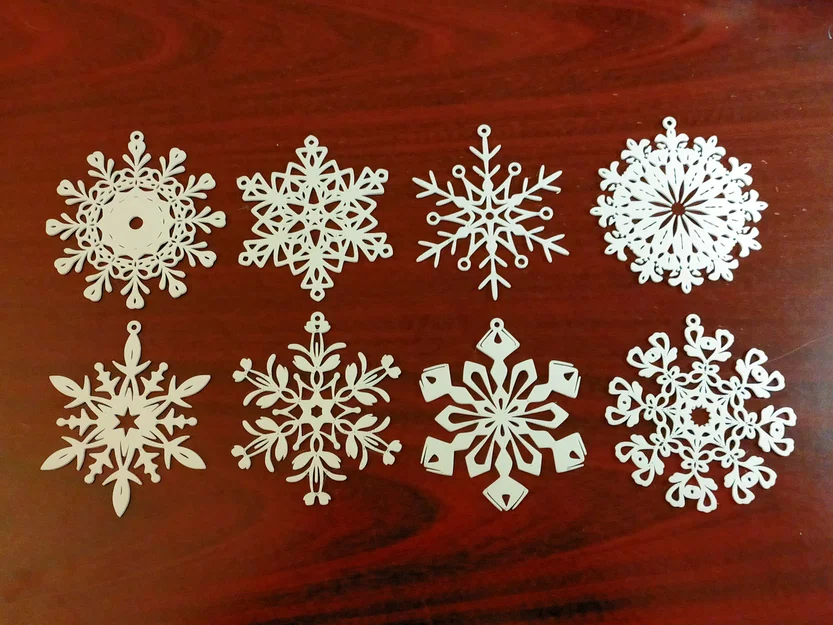 Bộ sưu tập 8 bông tuyết 3D trang trí cây thông Noel tuyệt đẹp - Image 1