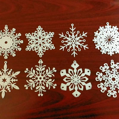 Bộ sưu tập 8 bông tuyết 3D trang trí cây thông Noel tuyệt đẹp