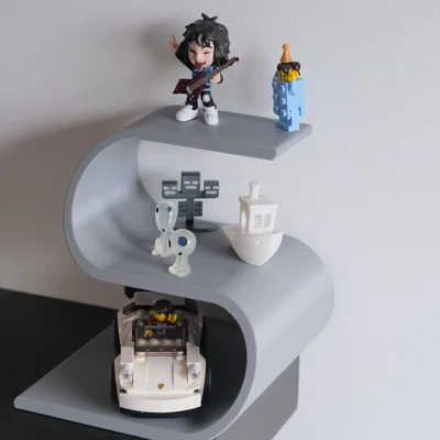 Kệ trưng bày dáng uốn lượn (Swoopy display shelf) cho mô hình và đồ sưu tập