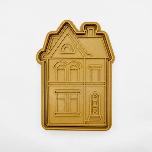 Khuôn cắt và dập bánh quy hình ngôi nhà Giáng sinh 3D - Image 2