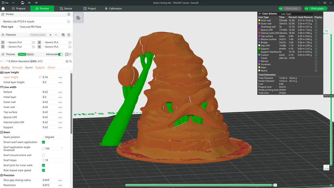 Nón Phân Loại Ông Già Noel - Đèn Giáng Sinh Mini - Serev3D - Image 6